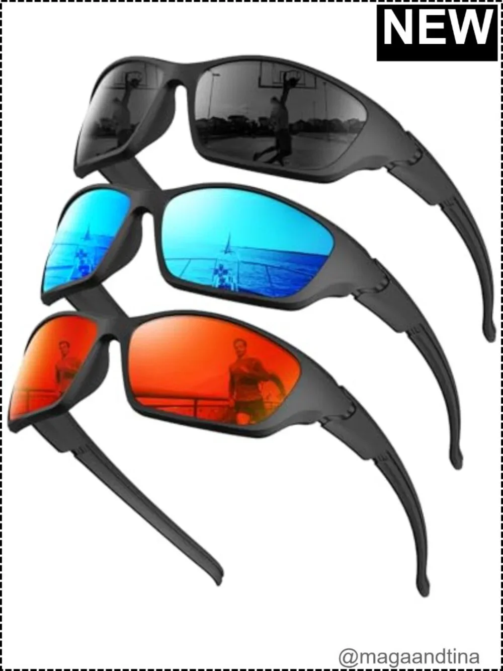 Polarized Sports Sunglasses UV400 Protection for Men Women Cycling Running